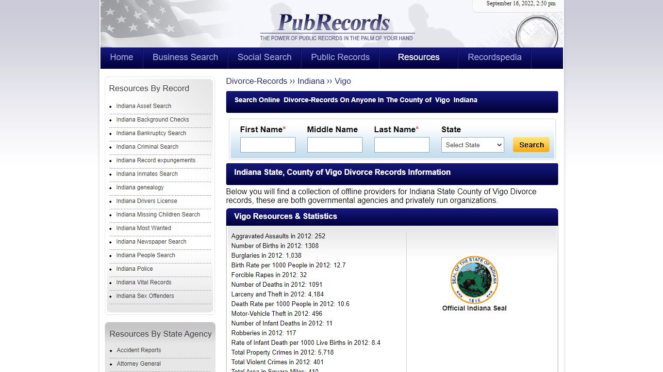 Vigo County, Indiana Divorce Records - Pubrecords.com